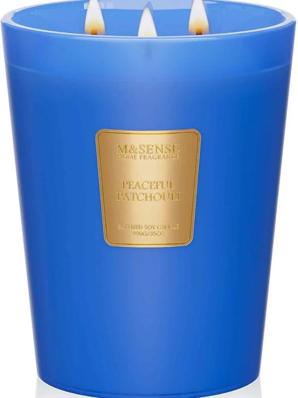 Large Peaceful Patchouli Soy Candle | 3-Wick, 150H Burn, Non-Toxic, Relaxing
